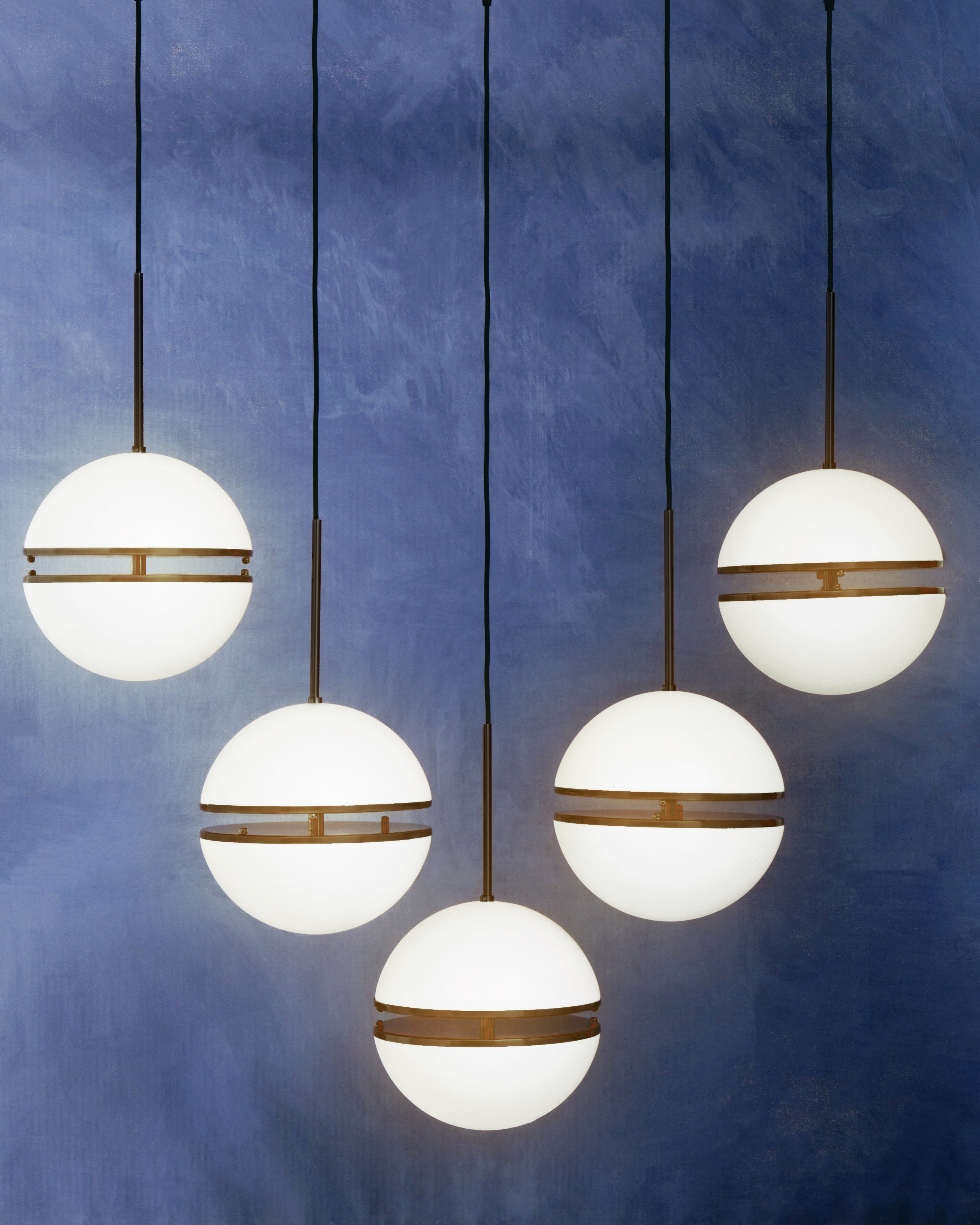 Abira Five Ball Matte Black Pendant Light